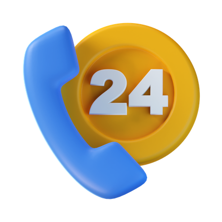 24 Stunden Kundenservice  3D Icon