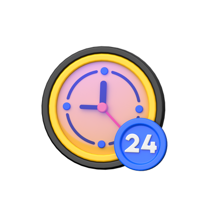 24 Stunden Lieferservice.  3D Icon