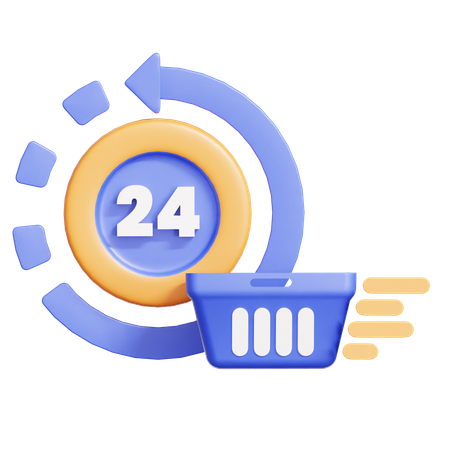 24 Stunden Lieferservice  3D Icon