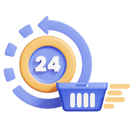 24 Stunden Lieferservice  3D Icon