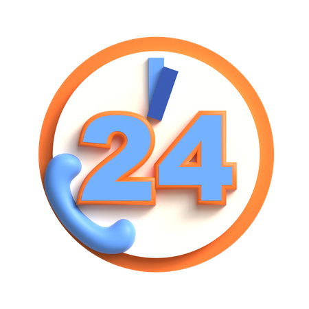 24 Stunden Rufbereitschaft  3D Icon