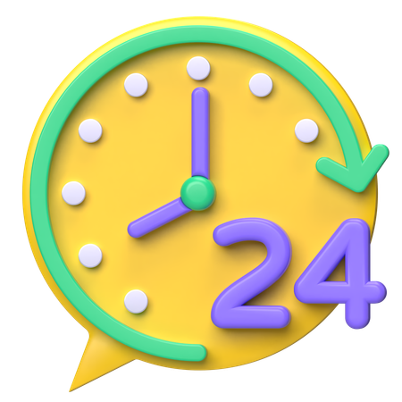 24 Stunden Service  3D Icon