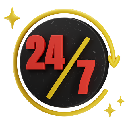 24 Stunden Service  3D Icon