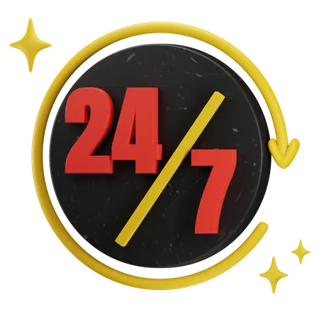 24 Stunden Service  3D Icon