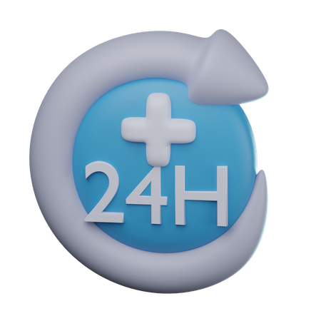 24 Stunden Service  3D Icon