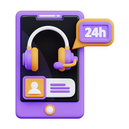 24 Stunden Service  3D Icon