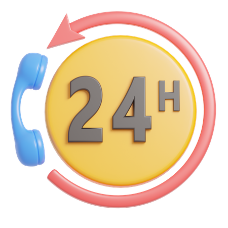 24 Stunden Service  3D Icon