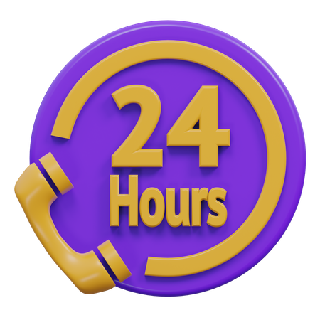 24-Stunden-Service  3D Icon