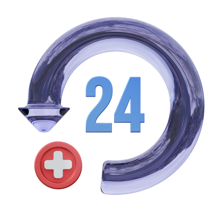 24 Stunden Service  3D Icon