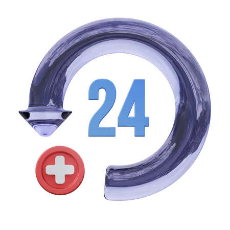 24 Stunden Service  3D Icon