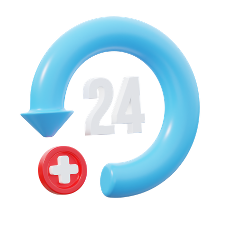 24 Stunden Service  3D Icon