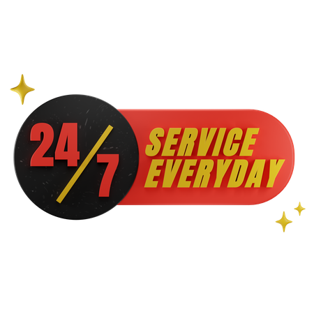 Täglich 24 Stunden Service  3D Icon