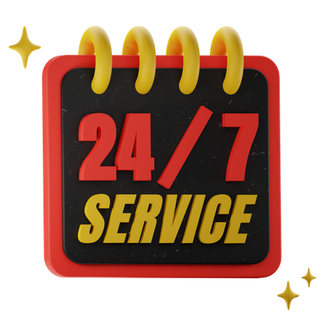 Täglich 24 Stunden Service  3D Icon