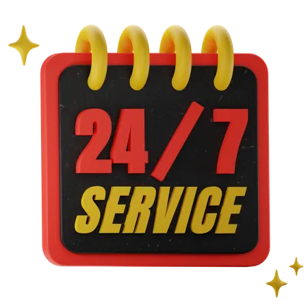 Täglich 24 Stunden Service  3D Icon