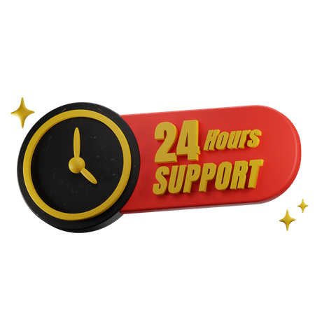 24 Stunden Support  3D Icon