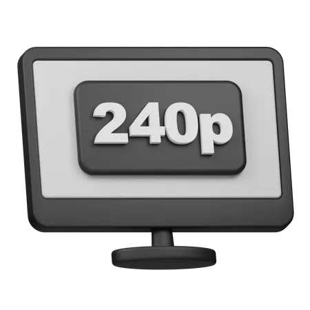 240p Resolution  3D Icon