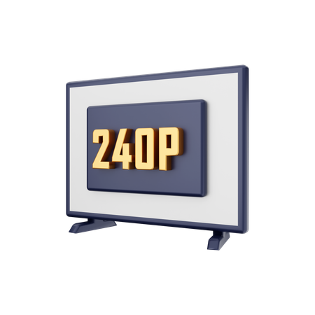 240P Resolution  3D Illustration