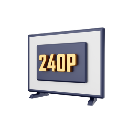 240P Resolution 3D Illustration