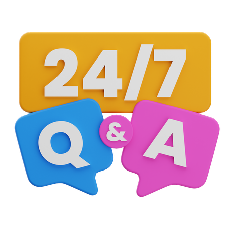 24/7 Q & A  3D Icon