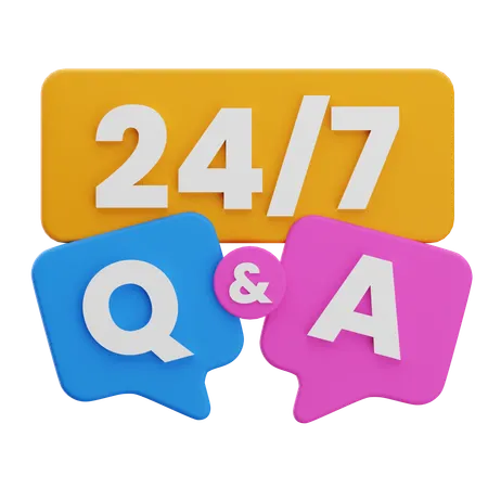 24/7 Q & A  3D Icon
