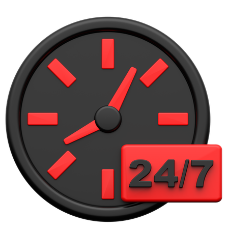 24/7 Service  3D Icon
