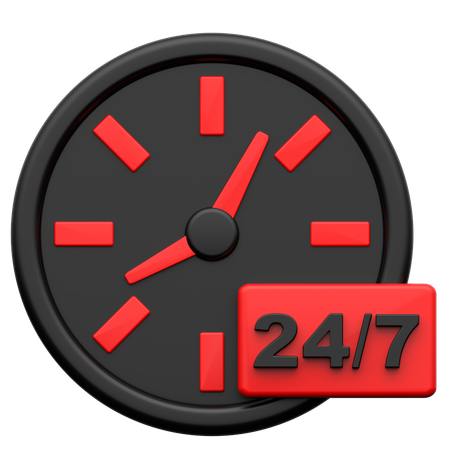 24/7 Service  3D Icon