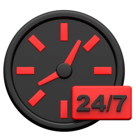24/7 Service  3D Icon