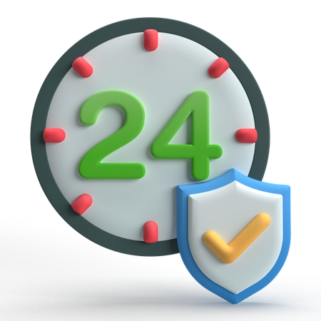 Sécurité 24h/24  3D Icon
