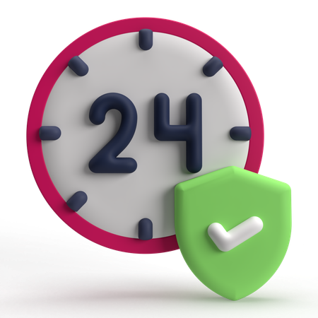 24h sicher  3D Icon