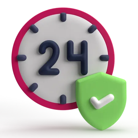 24h sicher  3D Icon