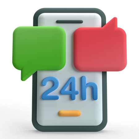24Hr Chat  3D Icon