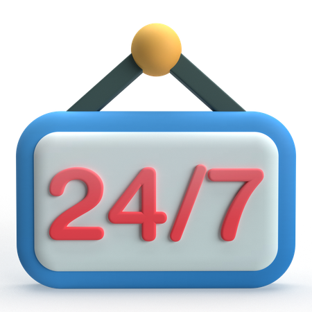24Hr Open  3D Icon