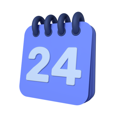 24th Calendar  3D Icon