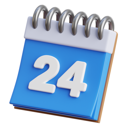 24th Calendar  3D Icon