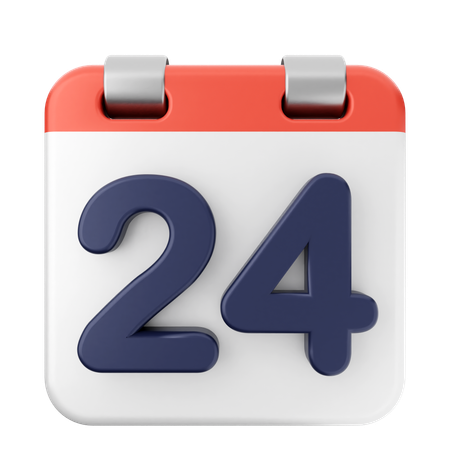 24th Calendar  3D Icon