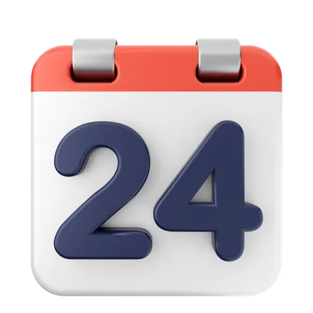 24th Calendar  3D Icon