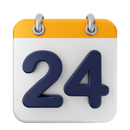 24th Calendar  3D Icon