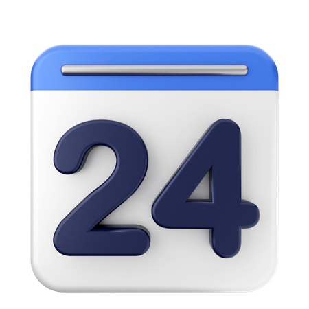 24th Calendar  3D Icon