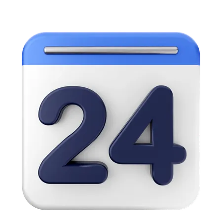 24th Calendar  3D Icon