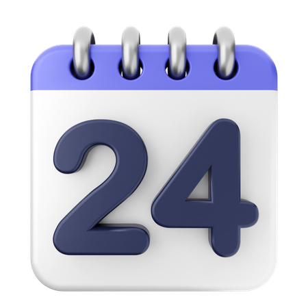 24th Calendar  3D Icon