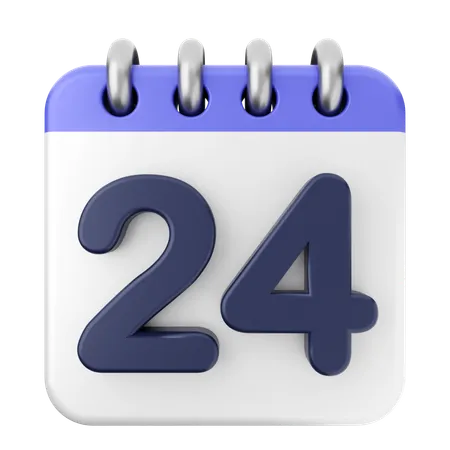 24th Calendar  3D Icon