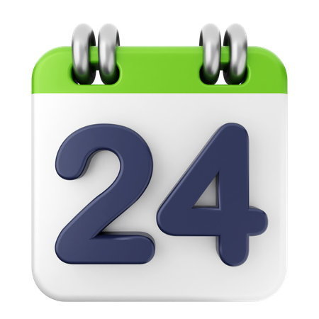 24th Calendar  3D Icon