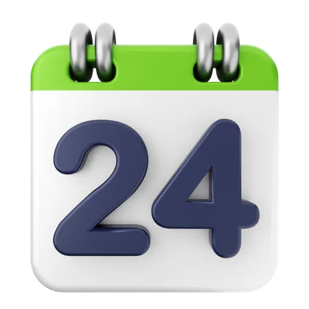 24th Calendar  3D Icon