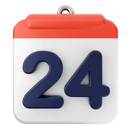 24th Calendar  3D Icon