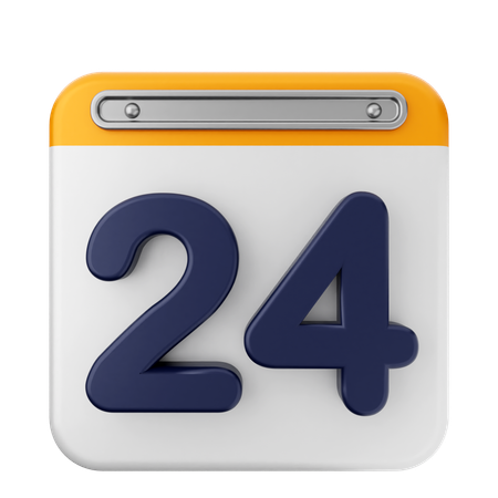 24th Calendar  3D Icon