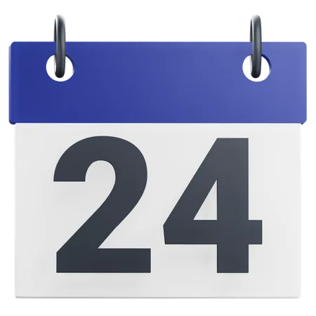 3 D 24th Twenty Four Day Of Month Calendar Illustration 3D Icon