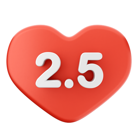 Reseña con calificación de amor de 2.5  3D Icon