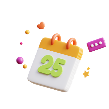 25 Calendar  3D Icon