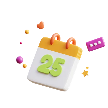 25 Calendar  3D Icon