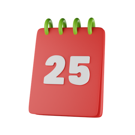 25 Calendar  3D Icon